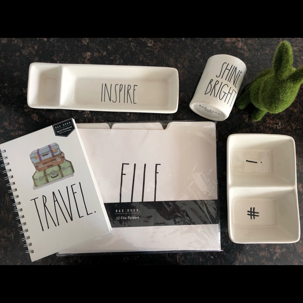Rae Dunn note book folders pens holder, organizers
